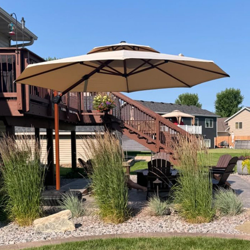 Parasol extérieur en porte-à-faux 144 po, Beige