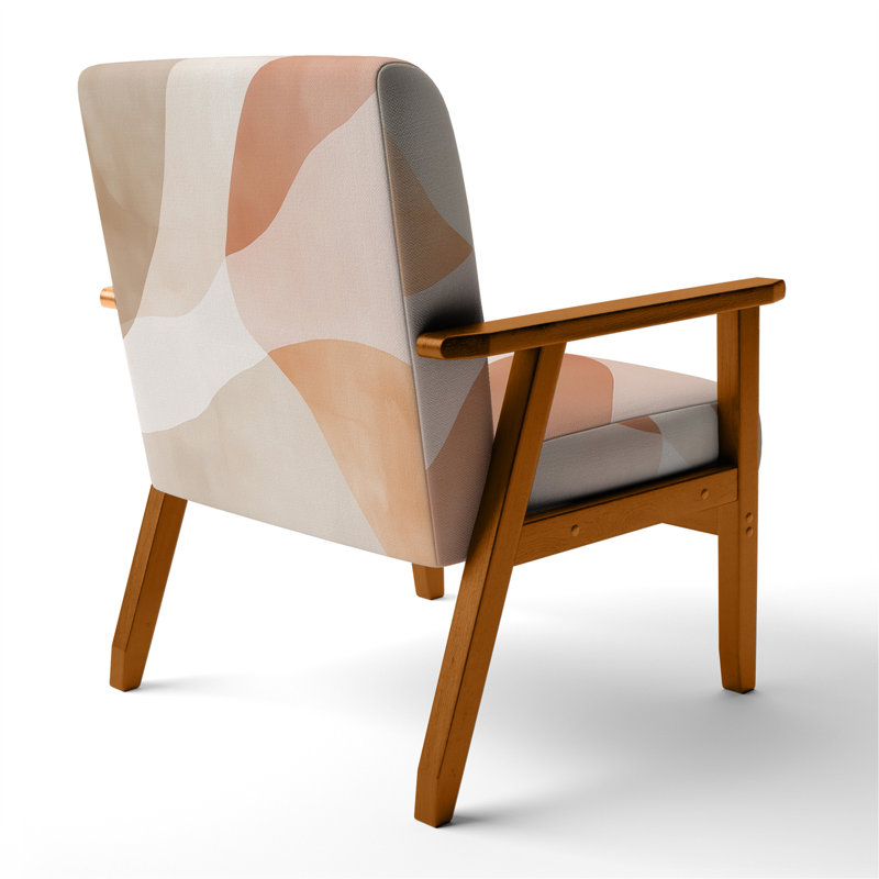 Chaise rembourrée Abstract Minimalisme, Brown Square Arms