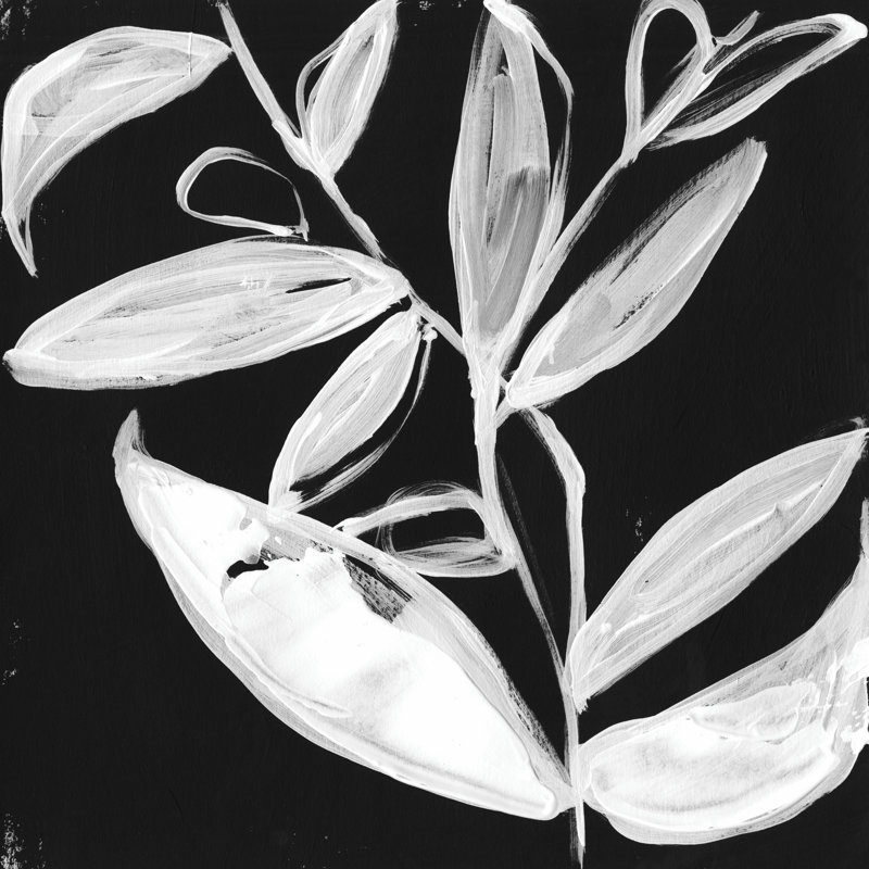 Feuilles blanches excentriques I, H 36 po x l 36 po