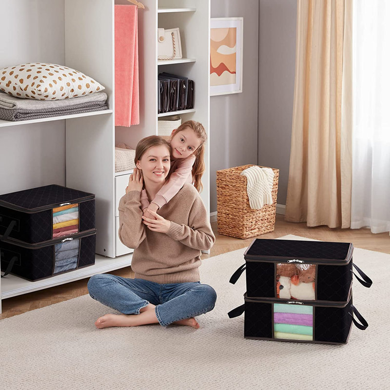 Ebern Designs Fabric Bin, Black