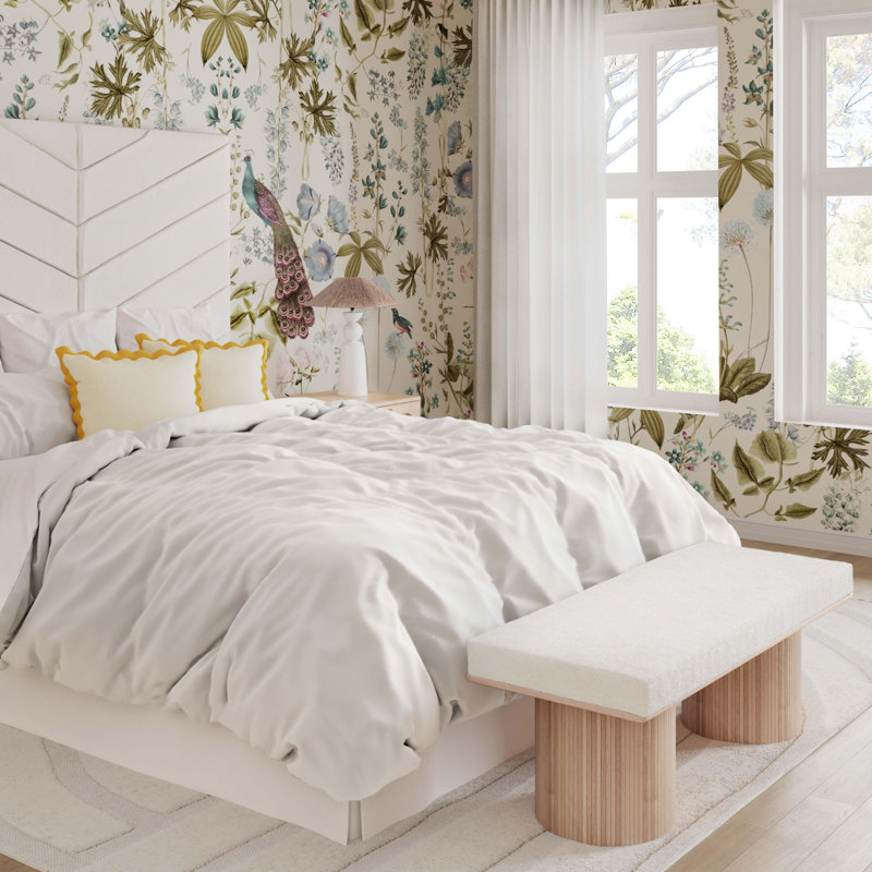 Charlene Polyester Upholstered Bench