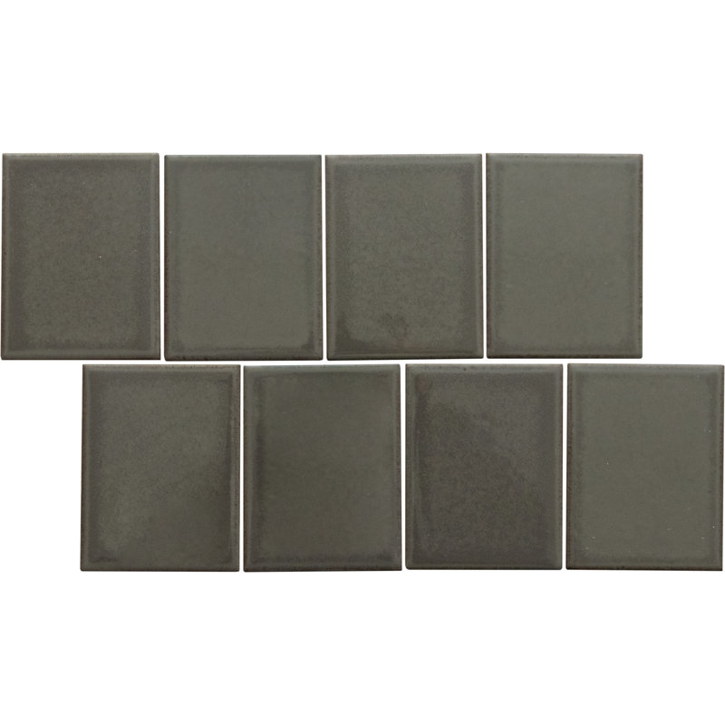 Cuadro 9" x 14" Matte Porcelain Decorative Accent Tile, Black