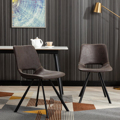 Chaise de salle à manger rembourrée en similicuir Chauer