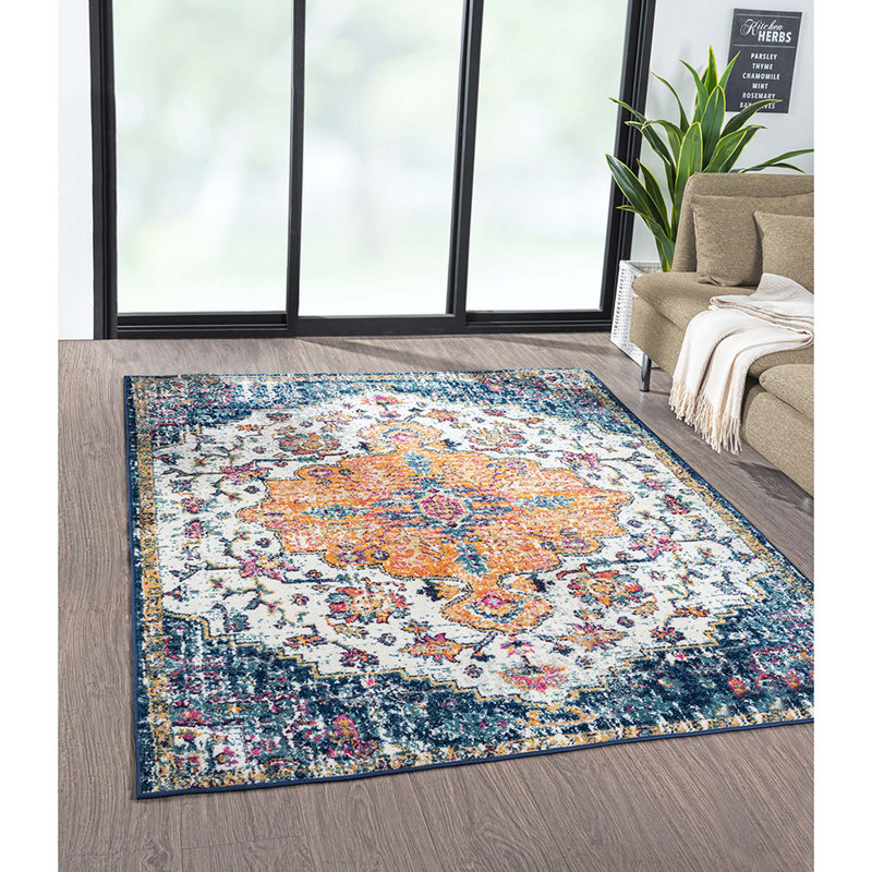 Tapis tissé Boho Medallion, Rectangle 5 pi x 7 pi
