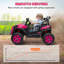 Voiture électrique 2 places 24V pour enfants avec télécommande, rose