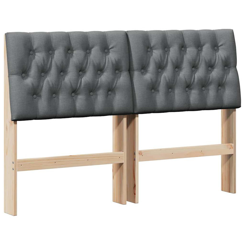 Solid Wood Headboard, EU Double - 135 x 200 cm, Brown, Dark Grey