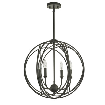 4 - Light Dimmable Globe Chandelier