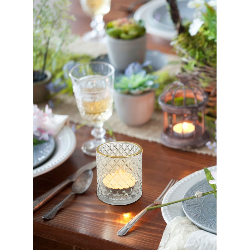 Elizel 3.5'' H Glass Tabletop Votive Holder