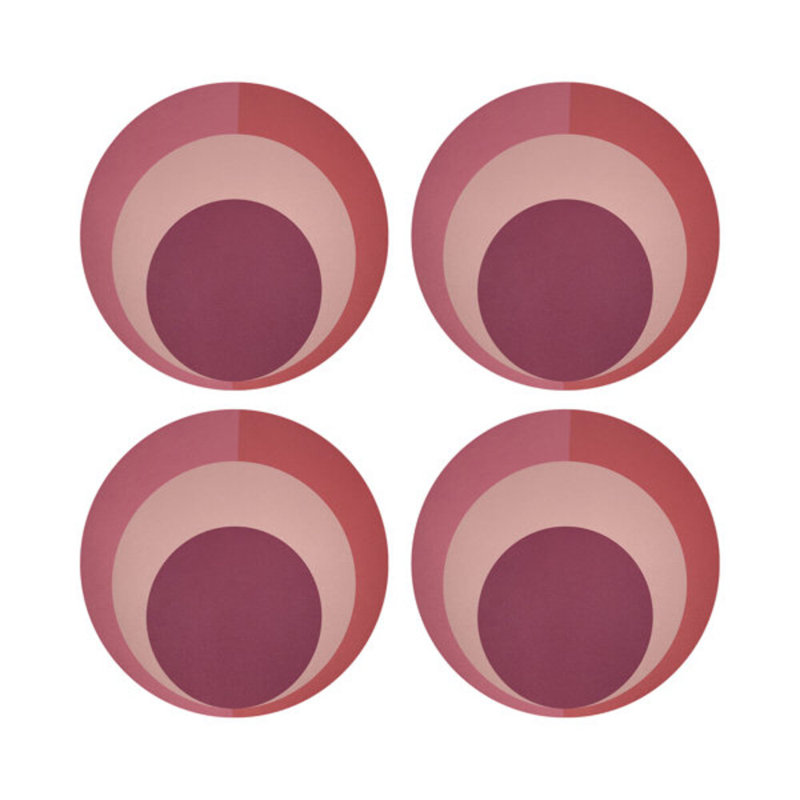 Block Acid Pebble 16" Vinyl Placemat, Pink/Coral