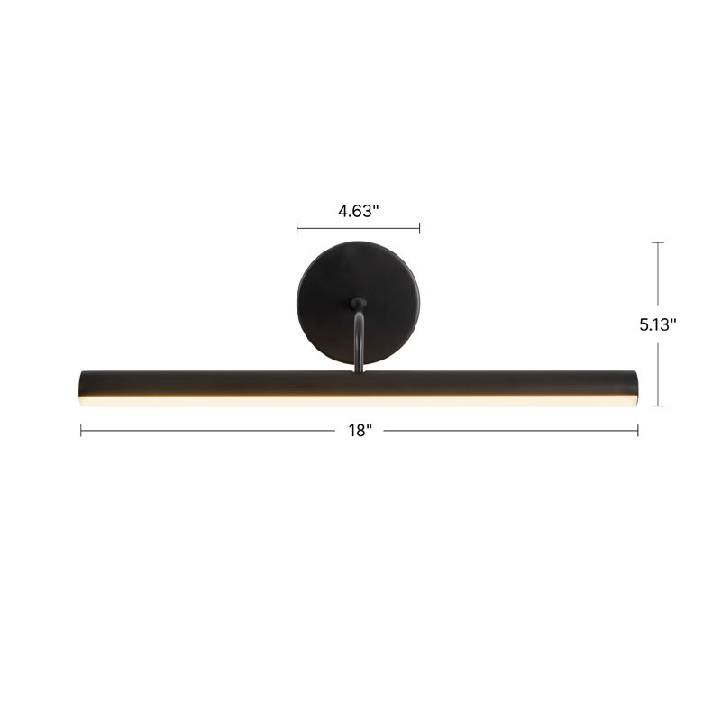 Slender 18-in Black Dimmable LED Wall/Picture Light, Black