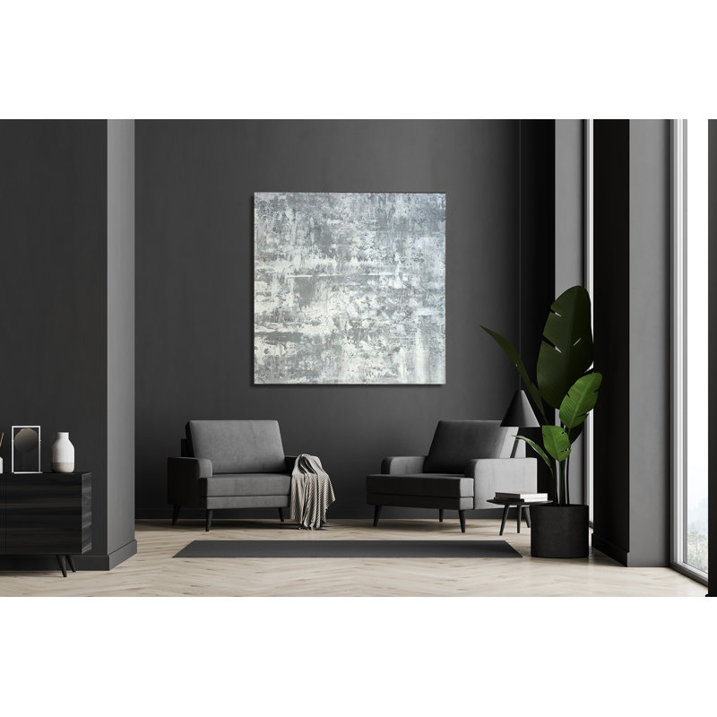 White Rain - Artist Enhanced Canvas Print, 20" H x 20" W x 1.75" D, White Framed Canvas