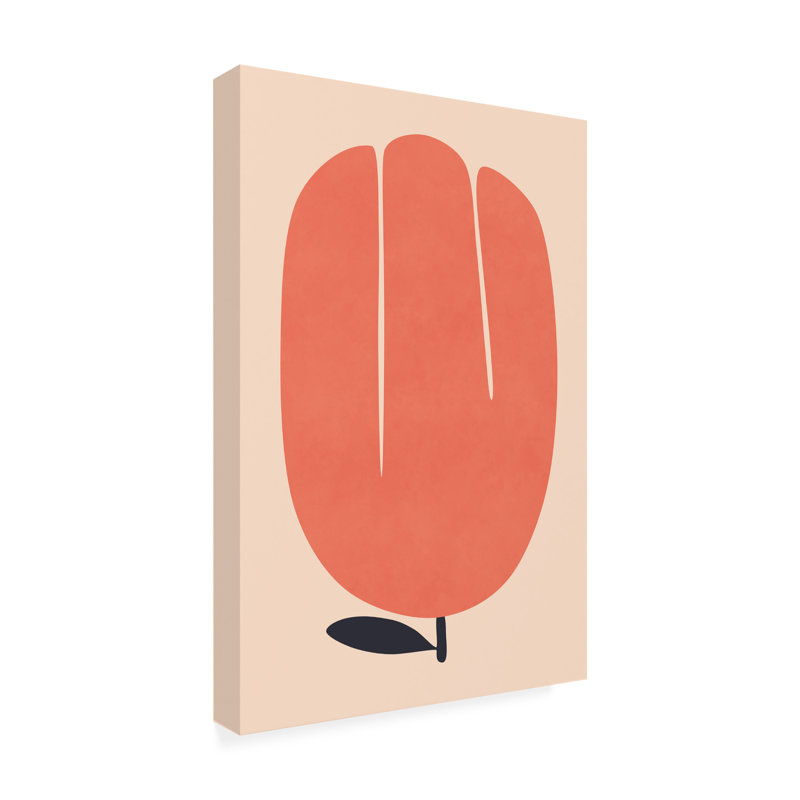 Art sur toile, orange Amini54, H 12 po x l 19 po