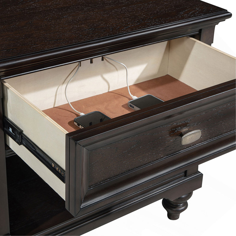 Berwick Dark Oak 1-Drawer Nightstand