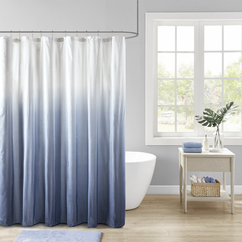 Rideau de douche à imprimé dégradé 72 x 72 po Ombre, Blue