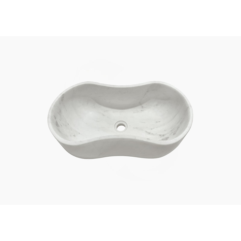 Bathroom Vessel Sink With Pre-Drilled Drain Hole, White
