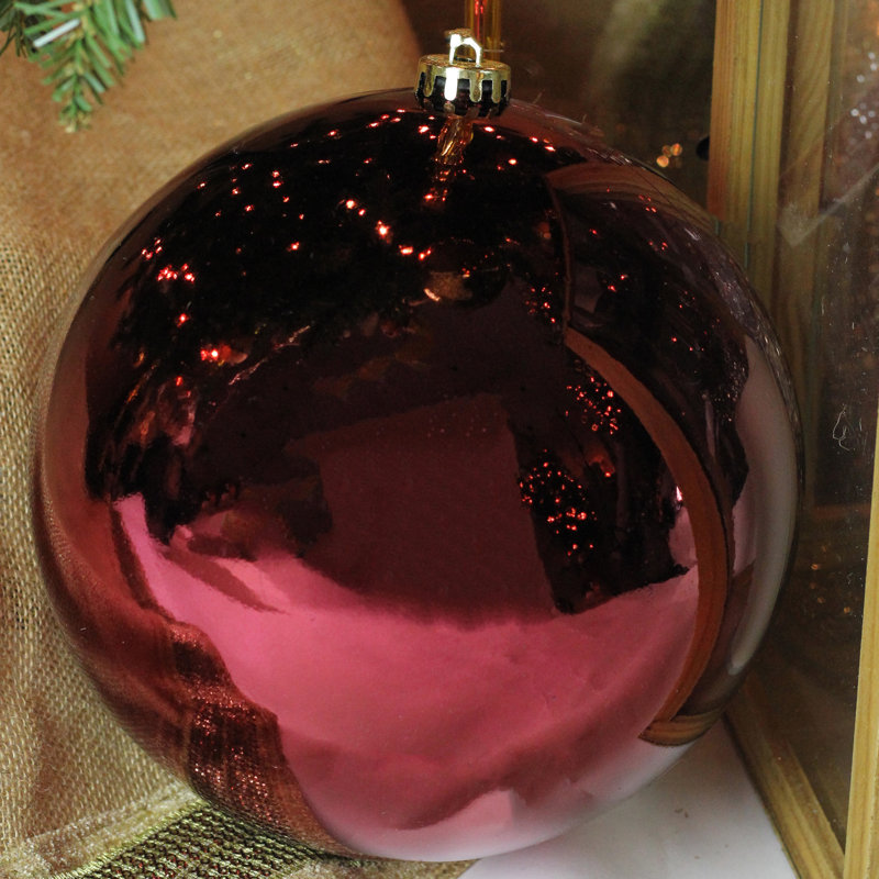 Ornement boule de Noël brillant incassable 12 po, H 12 po x l 12 po x P 12 po, Bourgogne