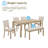 6 Piece Dining Table Set (Light Oak; Beige)