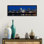 «Cincinnati Skyline and John A. Roebler Suspension Bridge in The Ohio River, Hamilton County, Ohio», reproduction de photo sur toile
