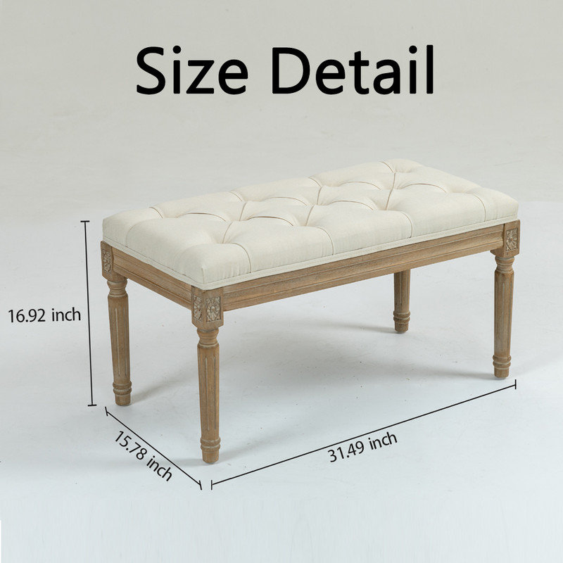 Banc en bois Bellingen, Beige
