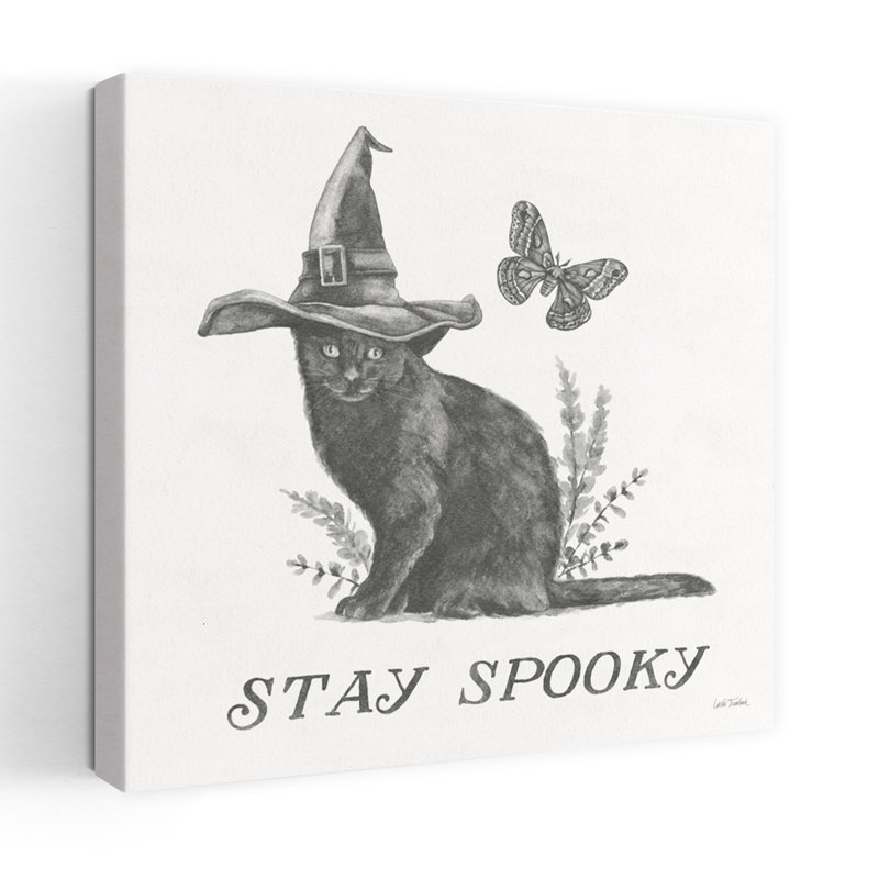 Spooky Halloween III, art contemporain de papillon de nuit, H 18 po x l 18 po