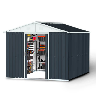 8 ft. W x 10 ft. Galvanized Steel Storage Shed