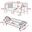 Canapé-lit futon convertible avec pieds en métal