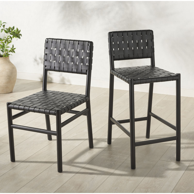 Jeremiah Leather Upholstered Dining Chair, Black