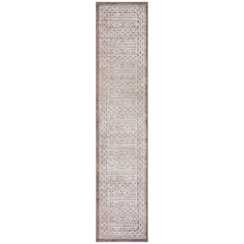 Tapis gris / ivoire Gracie-Lou 658, Tapis de couloir 2 pi x 9 pi