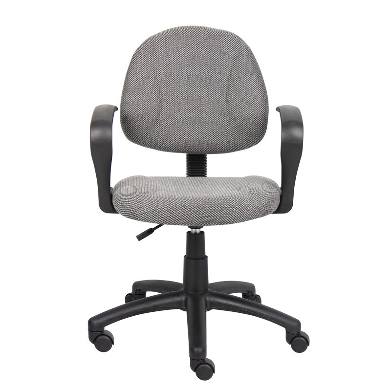 ErgoFlex Gray Fabric Task Chair with Swivel & Adjustable Height