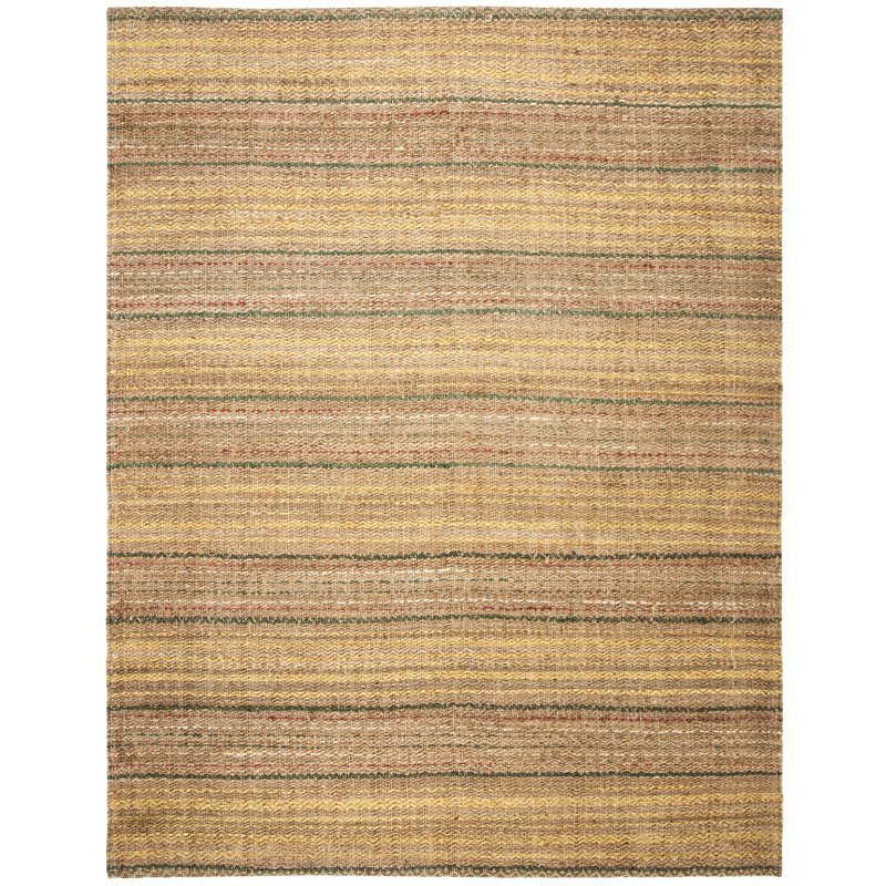 Chappell Natural Fiber Hand Woven Jute Striped Rug, Rectangle 4' x 6'