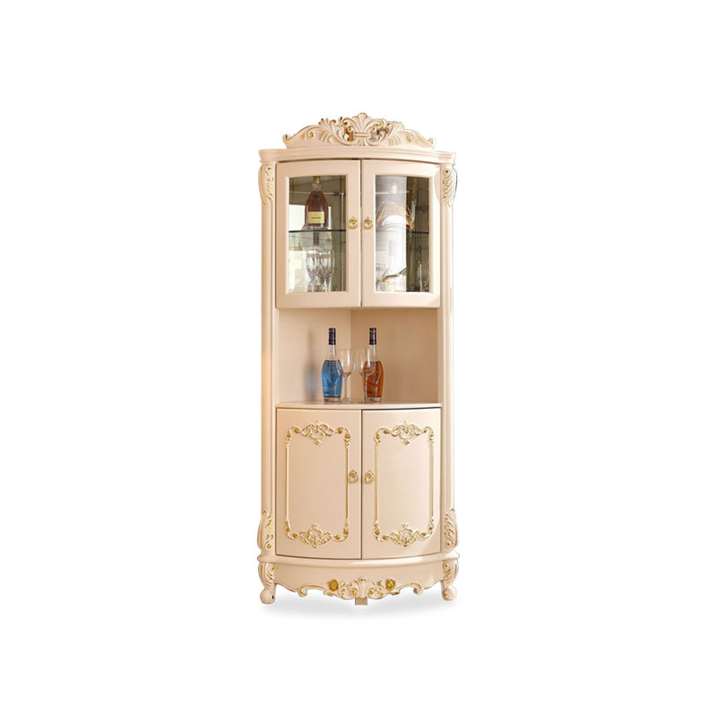 Armoire de coin en bois massif beige, Beige, H 78,74 po x l 23,62 po x P 35,43 po