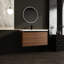 Armoire de salle de bain 36 po, brun avec lavabo en résine - bois d'ingénierie, corrosion et ternissement polyvalent pour différentes pièces, comptoir de meuble-lavabo à 2 portes, assure une résistance durable-2063311369