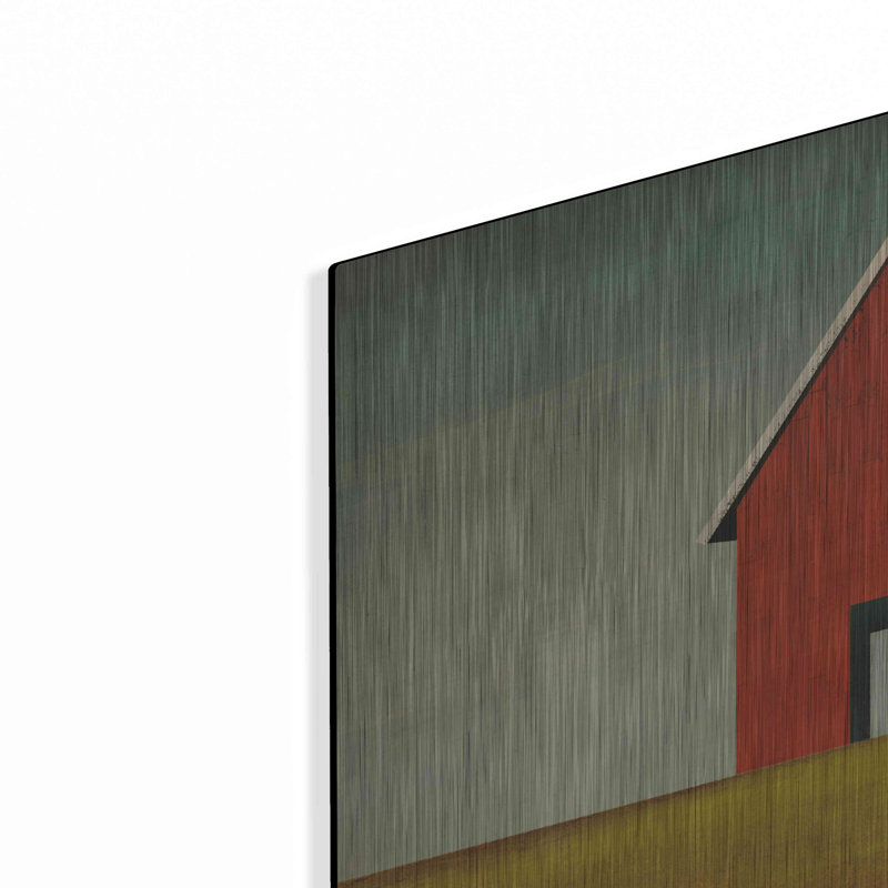  «Red Barn Summer» par Ryan Fowler, art mural en métal, 36 po x 24 po, H 16 po x l 24 po