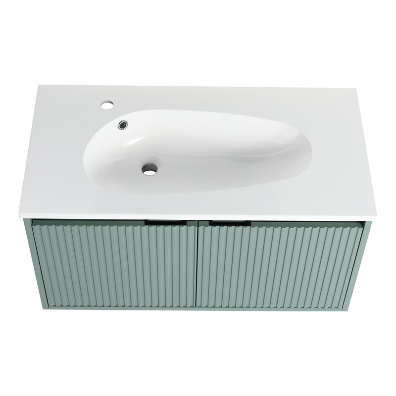 Meuble-lavabo flottant 36 po avec lavabo en résine