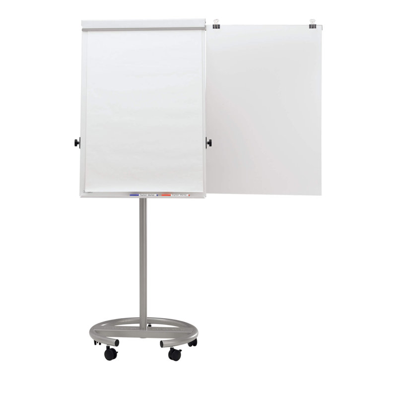 Office Flipchart with Round Base, White