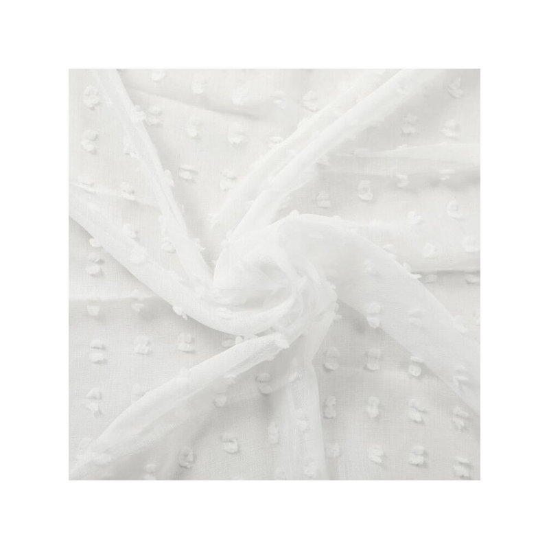 Rideau de douche simple à pois Gavril, Blanc