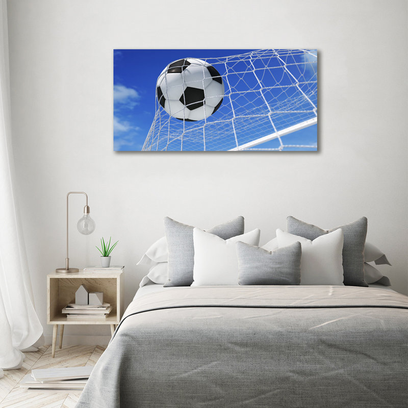 Ball In The Goal - Wrapped Canvas Print