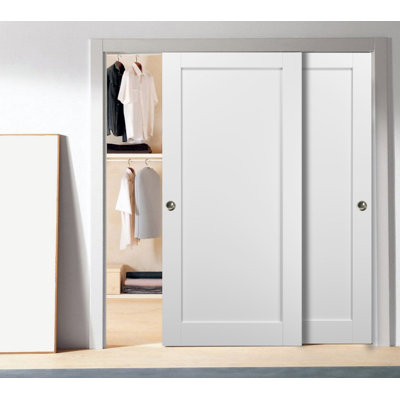 Quadro Paneled Solid Manufactured Wood Standard Door Slab