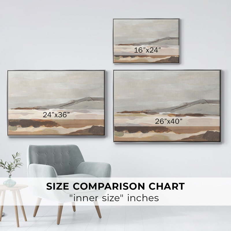 Dusky Mountain I, reproduction d'art sur toile, H 25 po x l 37 po x P 2 po, Encadrement argenté