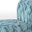 Fauteuil de chambre bleu et blanc à motif abstrait zébré Harmony