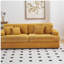 Canapé de 79,3 po de long en velours, avec 4 coussins assortis, design élégant, canapé 3 places spacieux et confortable, adapté aux salons modernes, orange