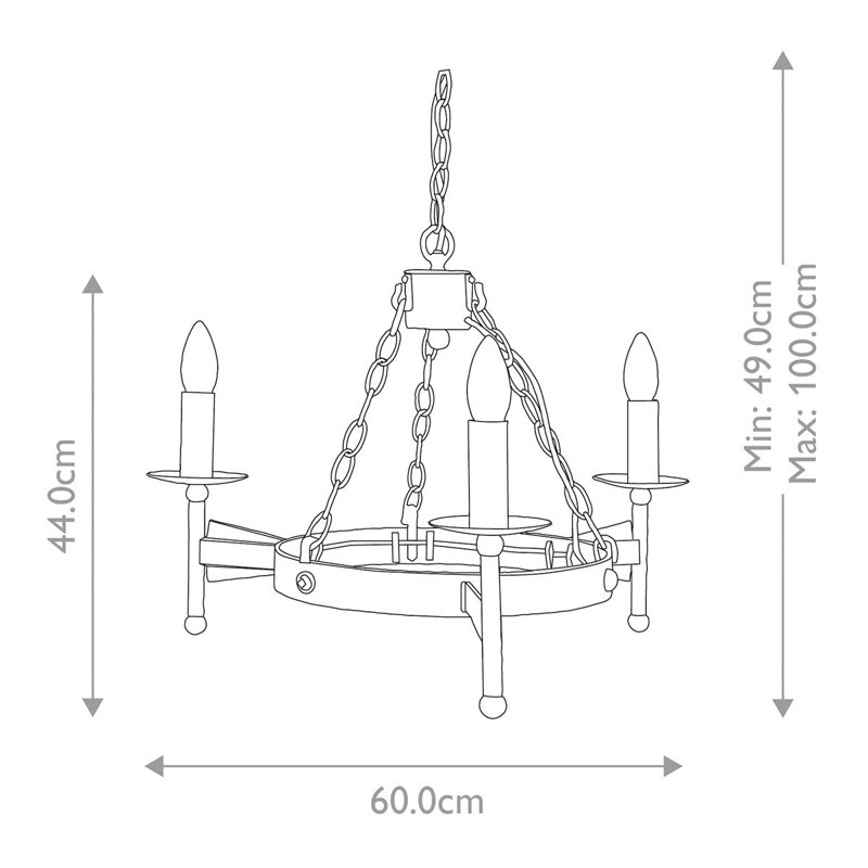 Cochere 3 - Light Waggon Wheel Chandelier