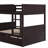 Solid Wood Bunk Bed for Family and Guest Bedrooms, Wood-Tone Brown Full Over Full Build with Twin Trundle