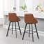 Tabouret de bar pivotant en cuir avec dossier haut (ensemble de 2)-1062960133-1062960128-1062417566