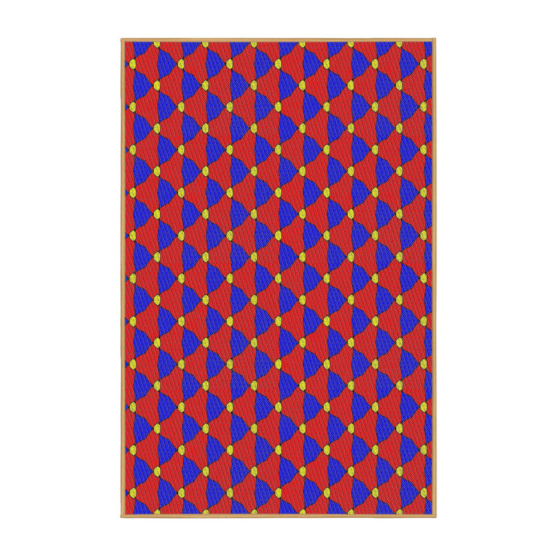 Tapis rouge / bleu Power Loom, Rectangle 7 pi x 9 pi