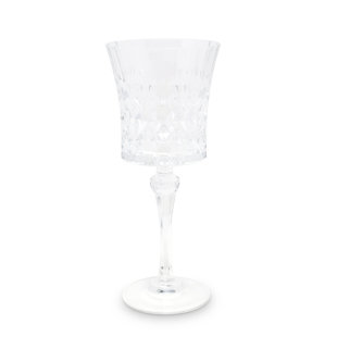 Set of 6 Diamond Water Glasses with Shade on the Bottom