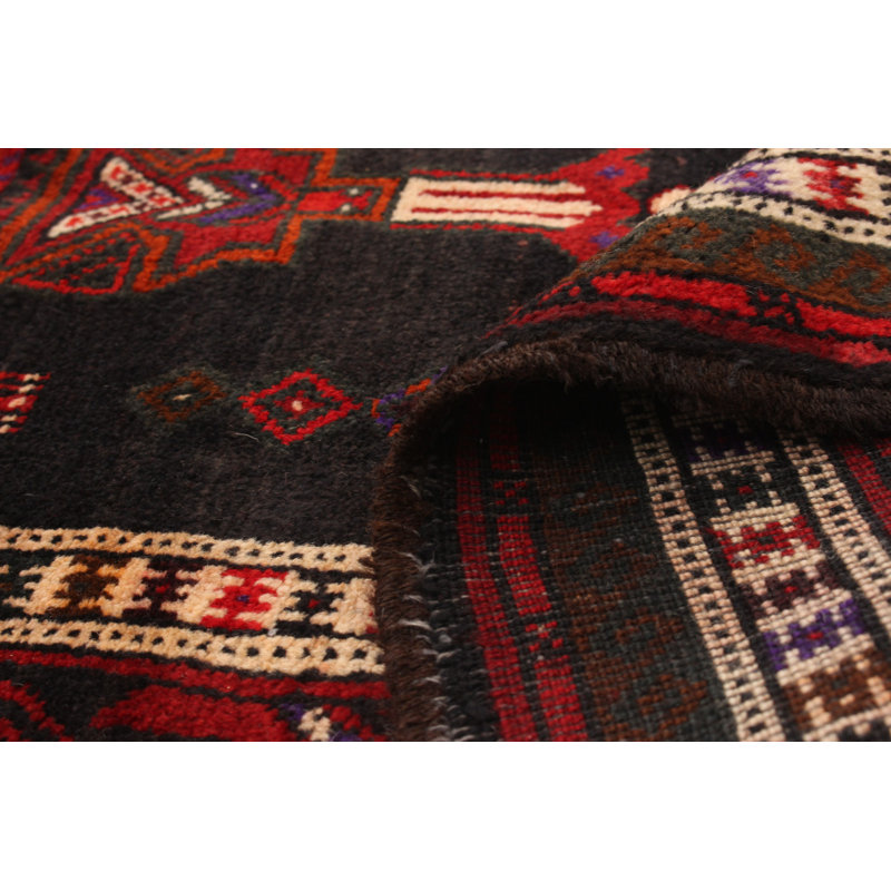 Tapis de couloir en Tapis décoratif laine noué à la main de conception unique 4 pi 7 po x 9 pi 10 po Bordon