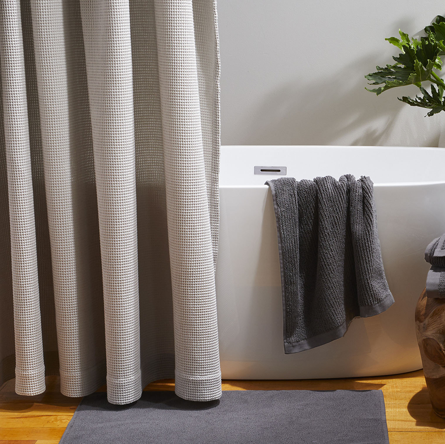 Temescal Organic 100% Organic Cotton Bath Mat, Shadow