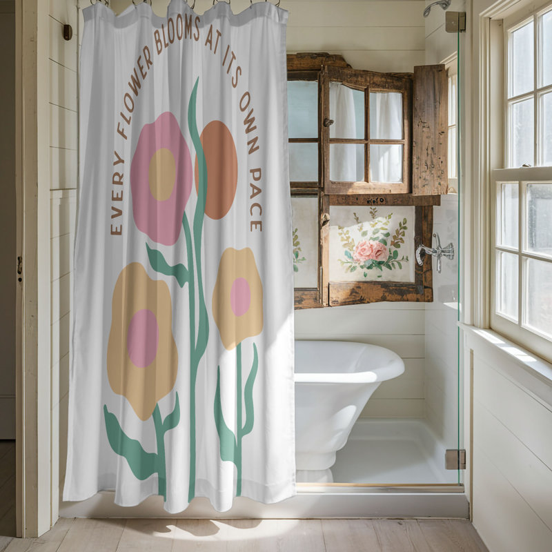 Rideau de douche 1 pièce Gentle Petals, H 74 po x l 40 po