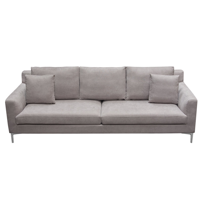 Canapé à accoudoirs carrés de 95 po Seattle, 100 % polyester gris